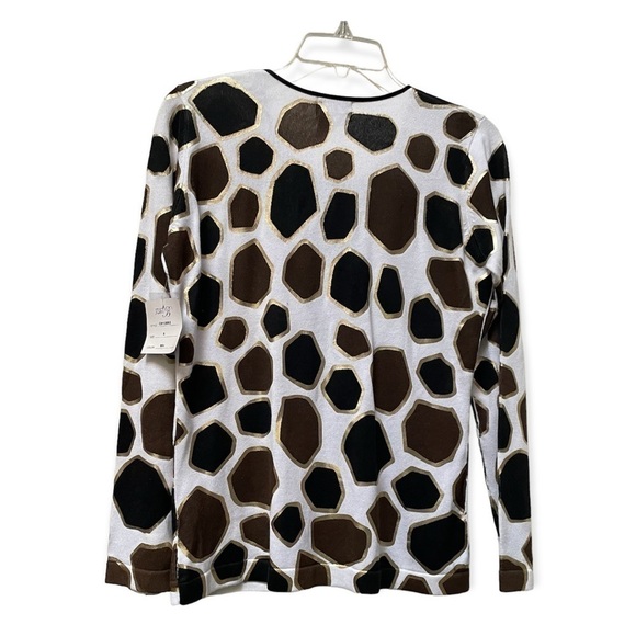 JUST B Cardigan Sweater Giraffe Print NWT Size Small - Picture 2 of 7